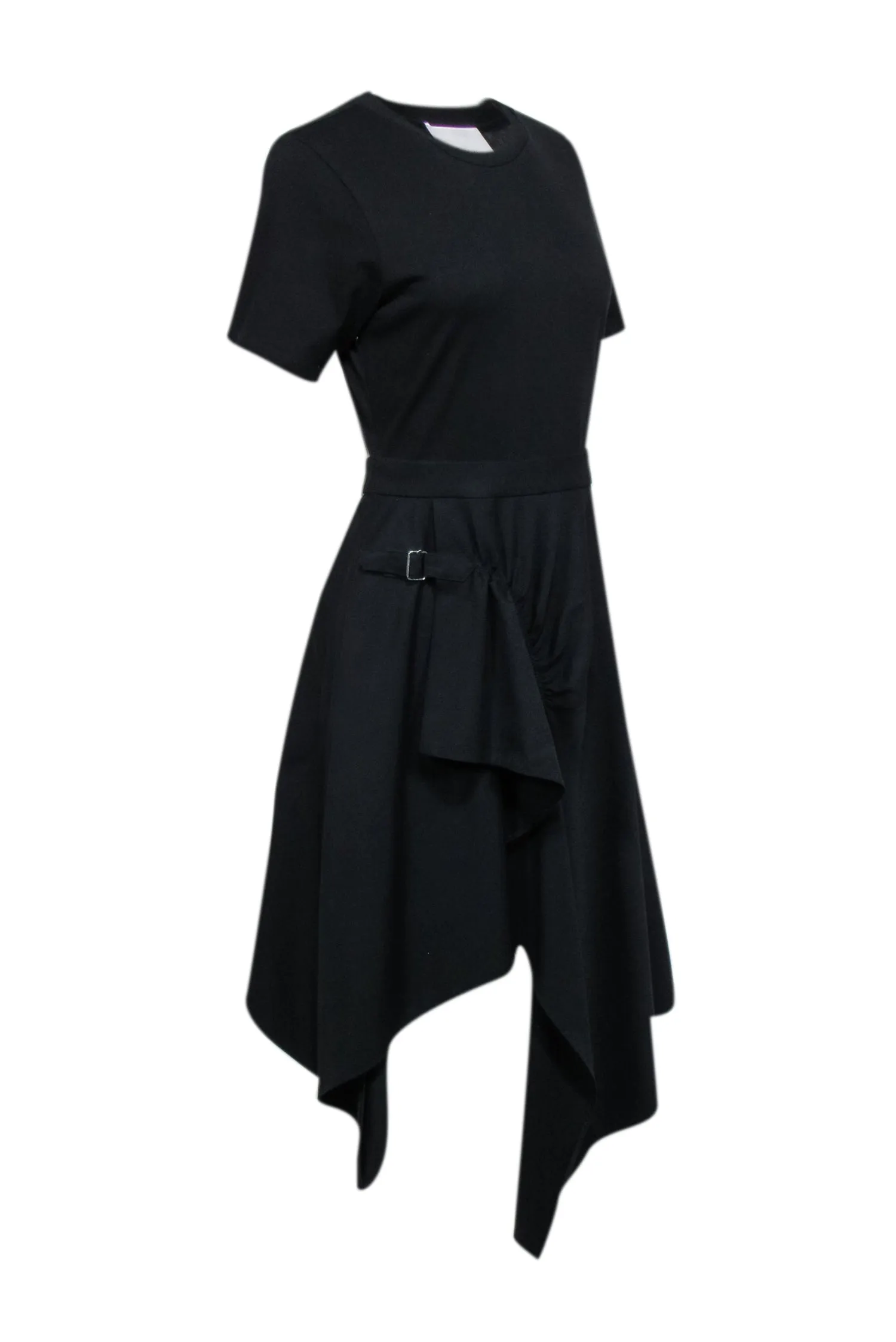 3.1 Phillip Lim - Black Short Sleeve Dress w/ Ruched Bottom Detail Sz 4