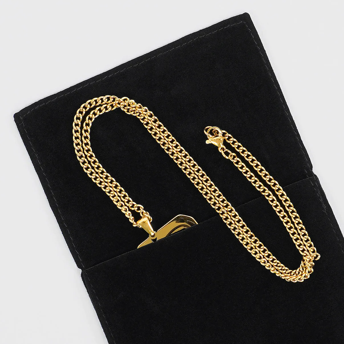 36 Number Pendant with Chain Necklace - Gold Plated Stainless Steel