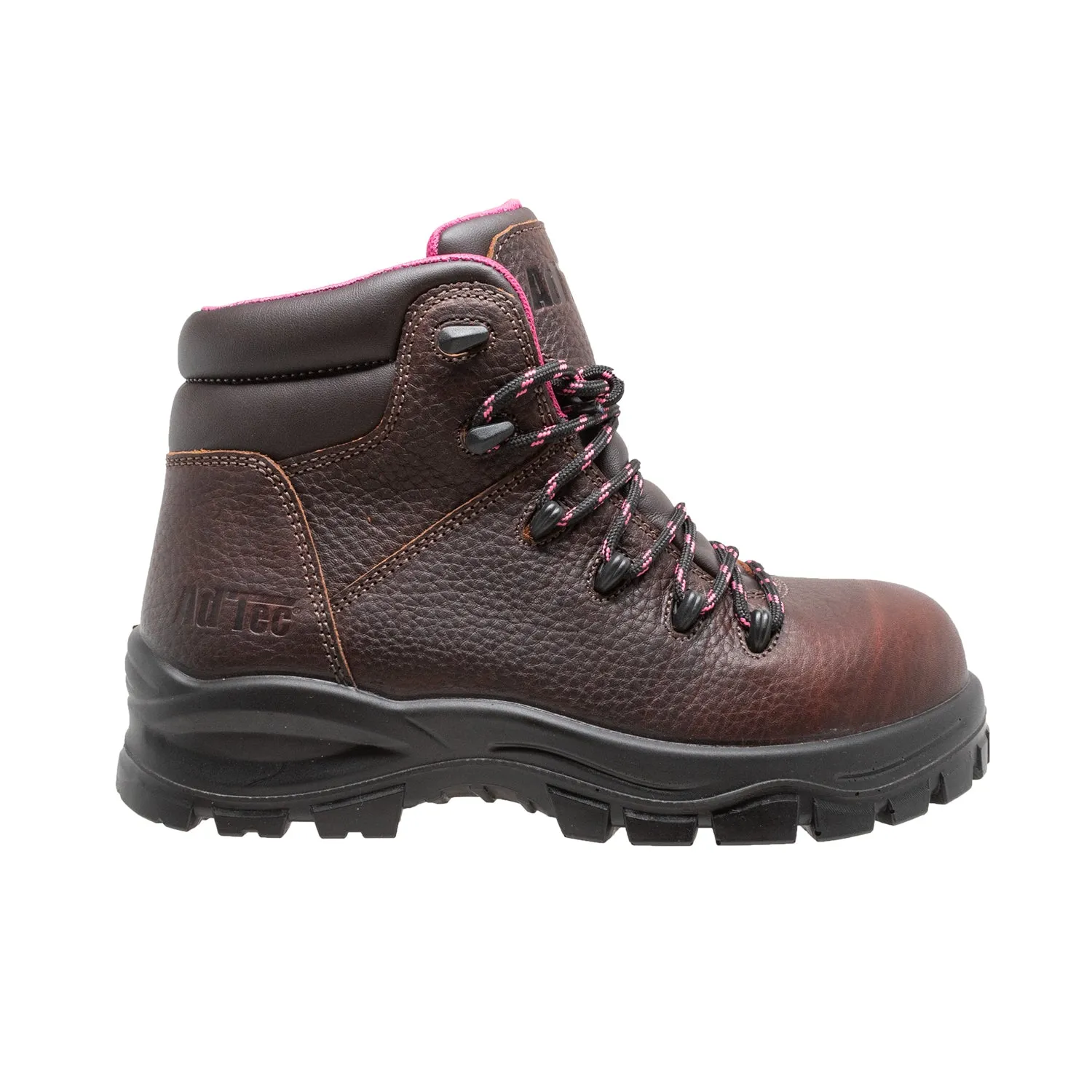 AdTec Womens 6in Waterproof Cap Toe Brown Work Boots