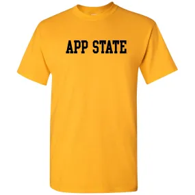 Appalachian State University Mountaineers Basic Block Cotton T-Shirt - Gold