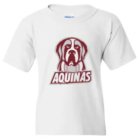 Aquinas College Saints Primary Logo Youth Short Sleeve T Shirt - White