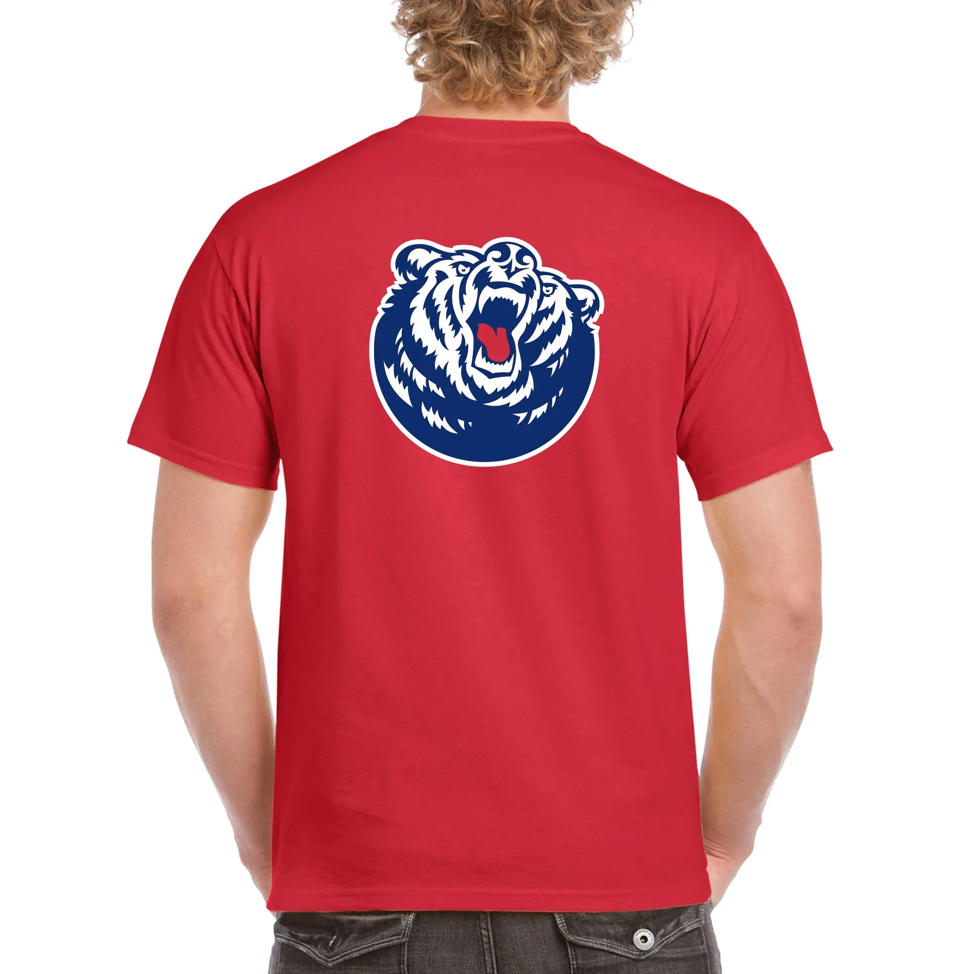 Belmont Front Back Print T-Shirt - Red