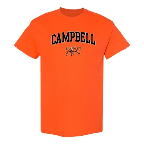 Campbell University Fighting Camels Arch Logo Basic Cotton Short Sleeve T-Shirt - Orange