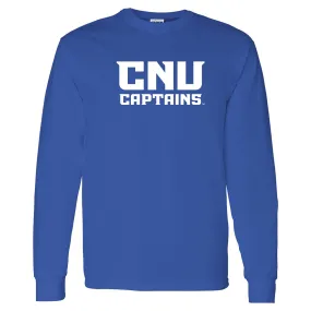 Christopher Newport University Captains Basic Block Long Sleeve T-Shirt - Royal