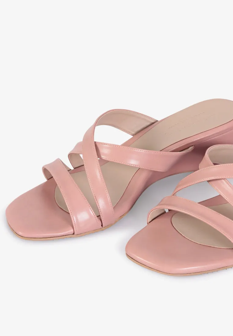 Connor Criss Cross Strappy Sandals - Coral Pink