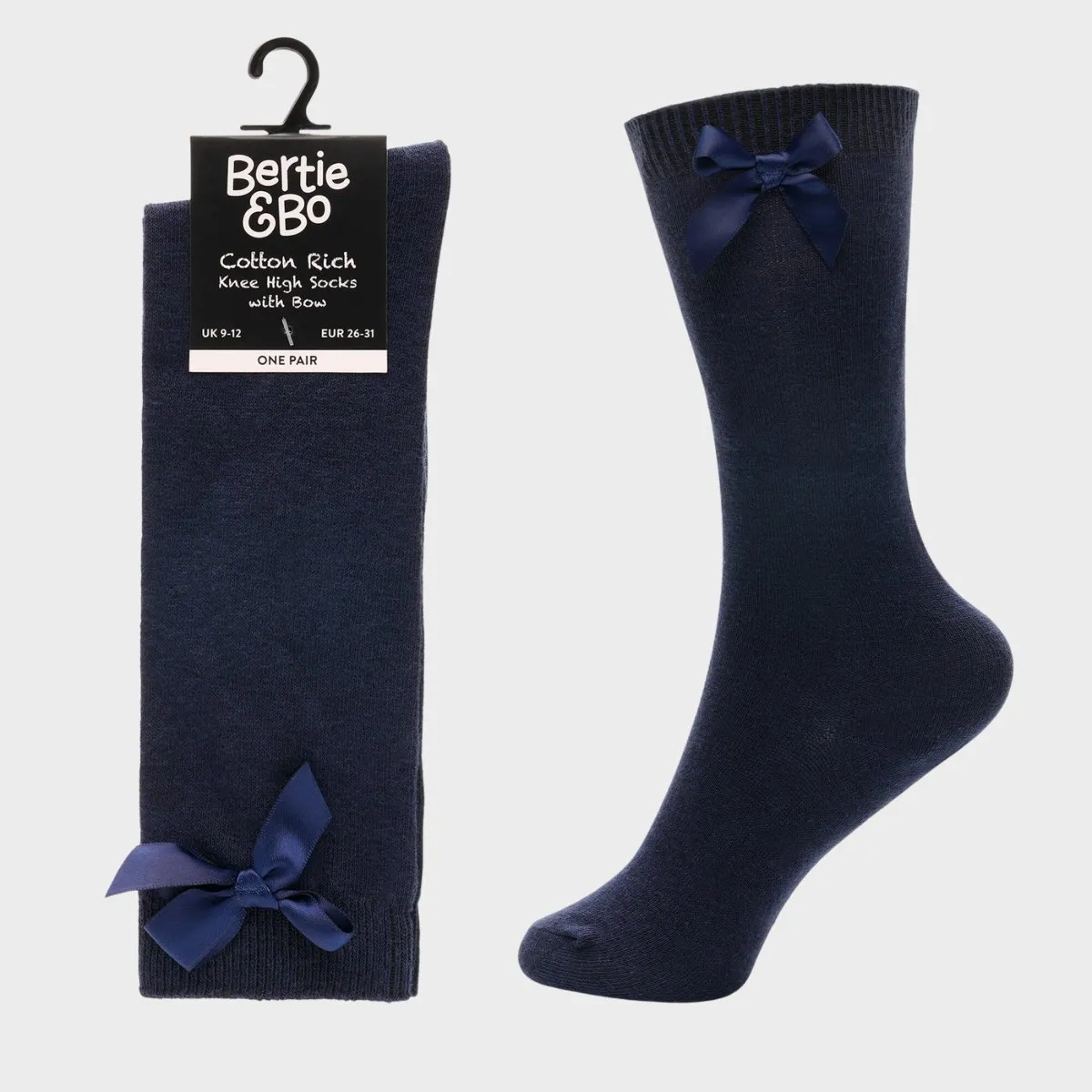 Girls Knee High Socks Navy