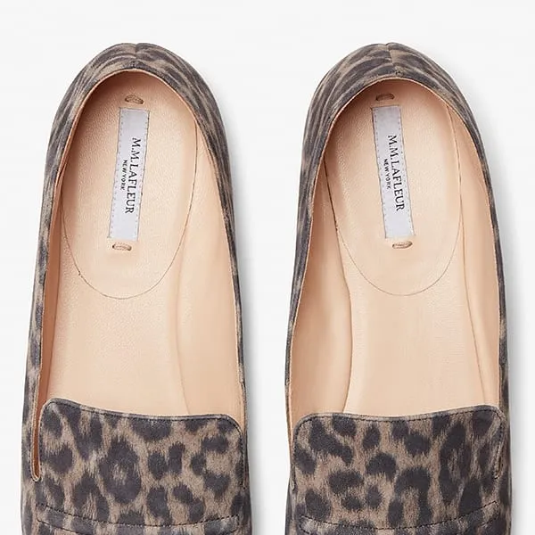 Grace Loafer - Leopard Suede :: Taupe / Black