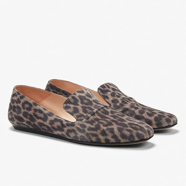 Grace Loafer - Leopard Suede :: Taupe / Black