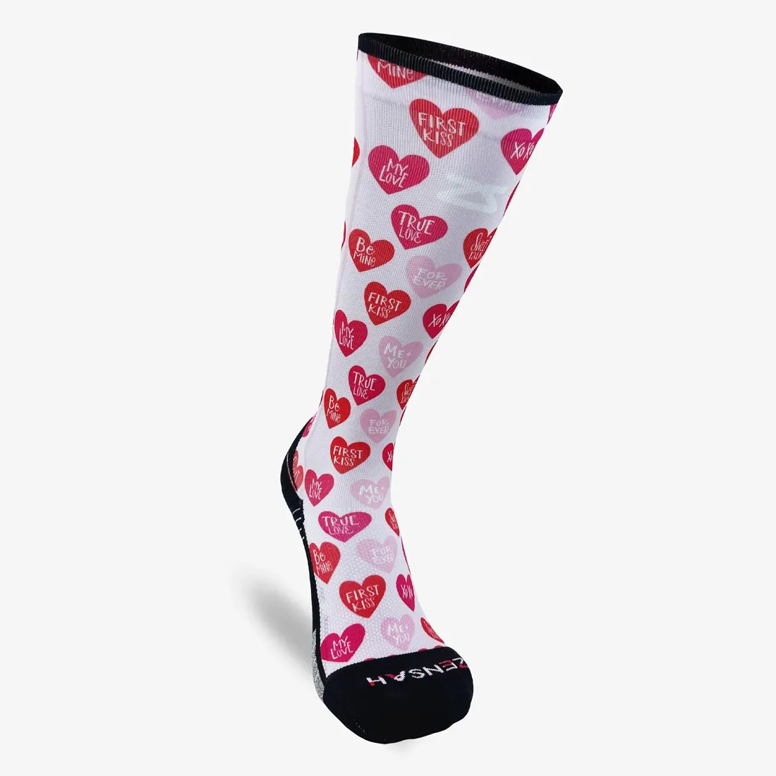 Heart Phrases Compression Socks (Knee-High)