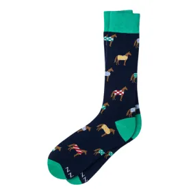 Horsin Around Socks (Navy Blue)