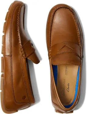 Markman Way Clarks Loafers, Dark Tan Leather