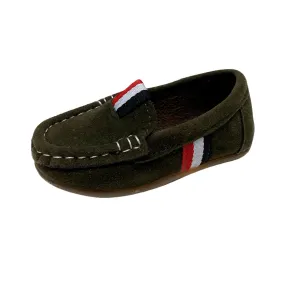 S168 Moccasin Softee Suede-Olive (EU21-25)